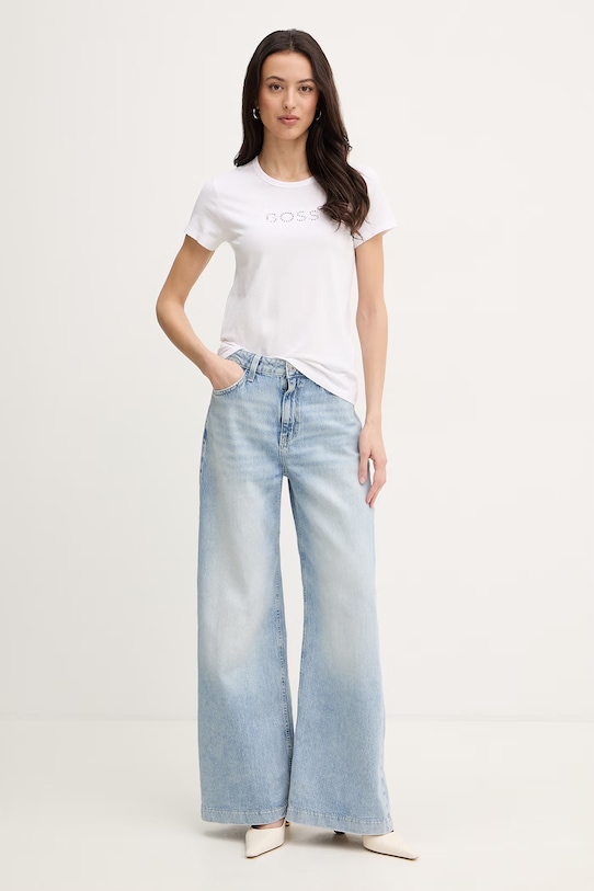 BOSS t-shirt bawełniany Eventsa11 50562055 biały SS26