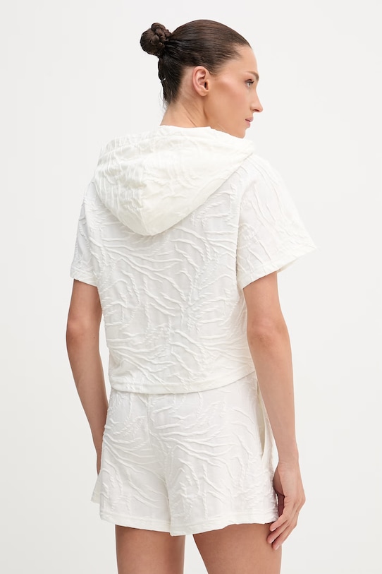 Odzież HUGO crop top damski z bawełną ZEB_top 50561060 beżowy