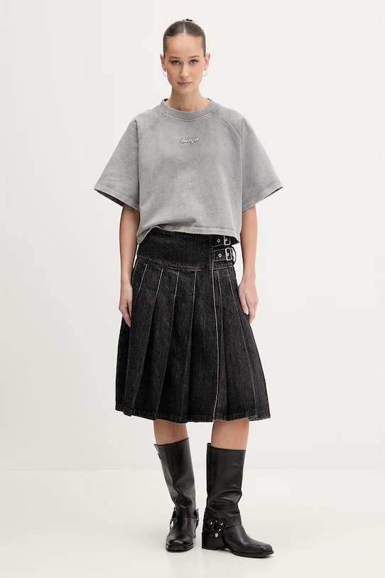 HUGO Blue t-shirt oversize damski bawełniany Dorlina_B_1 50559463 szary SS26