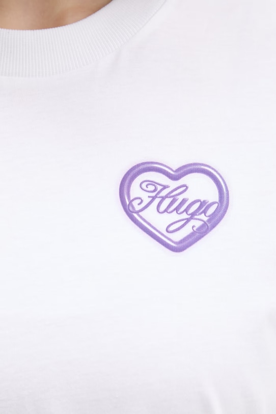 HUGO Blue t-shirt damski bawełniany Vintage Tee_B_8 50560770 biały