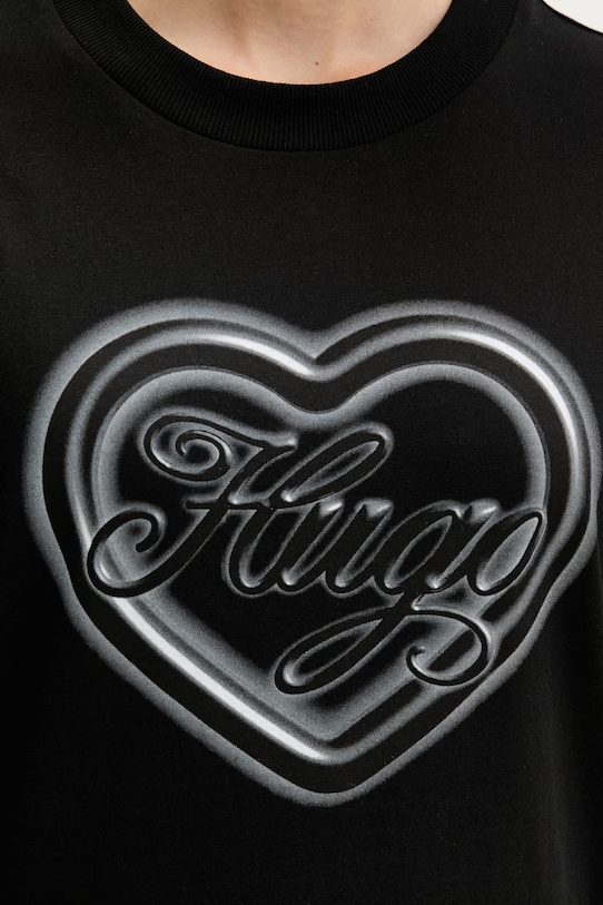 HUGO μπλε T-shirt γυναικείο βαμβακερό Vintage Tee_B_8 50560770 μαύρο