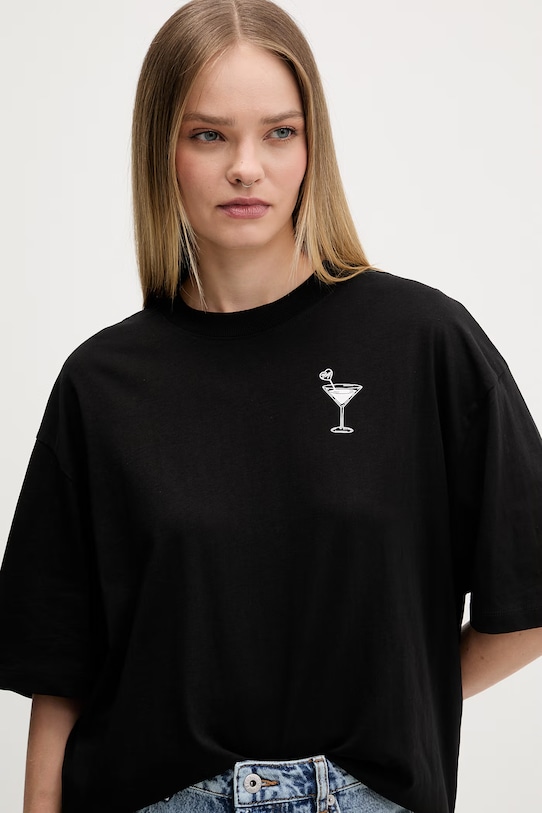 HUGO Blue t-shirt damski bawełniany Oversized_Tee_B czarny 50560772