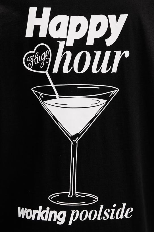 HUGO Blue t-shirt damski bawełniany Oversized_Tee_B 50560772 czarny