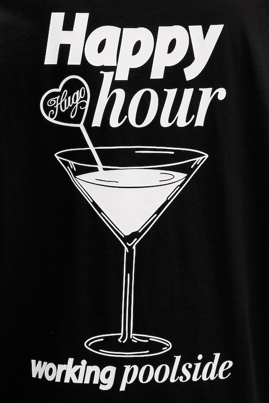 HUGO Blue t-shirt damski bawełniany Oversized_Tee_B 50560772 czarny