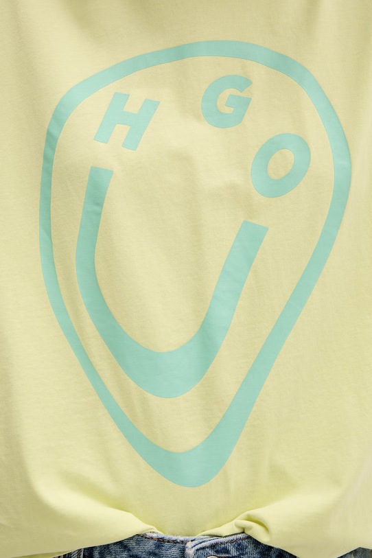 HUGO Blue póló női pamut Oversized_Tee_B 50560783 zöld