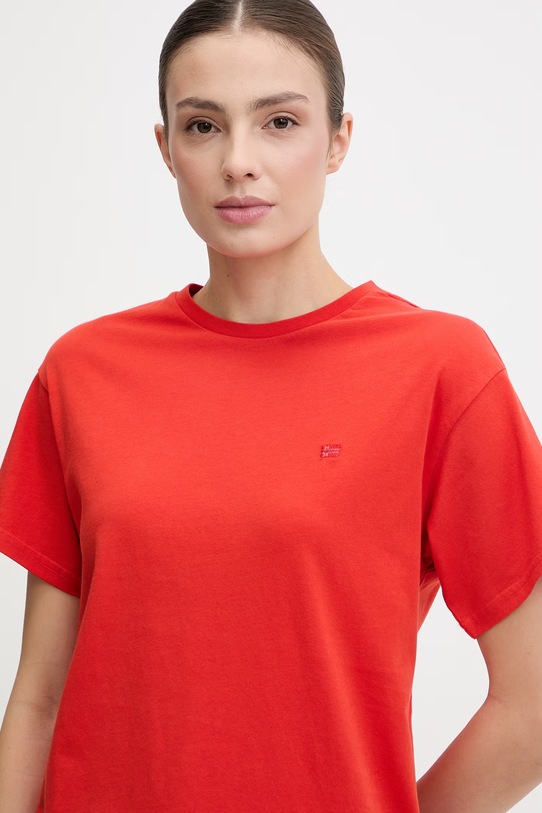 Napapijri t-shirt bawełniany AURORA czerwony NP0A4I5GRAU1