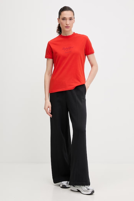 Βαμβακερό μπλουζάκι Napapijri BARYTE NP0A4I8YRAU1 κόκκινο SS26