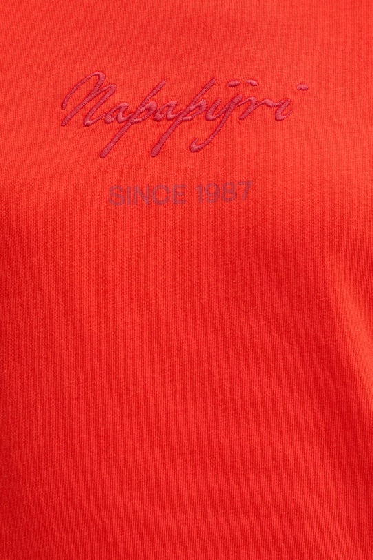 Βαμβακερό μπλουζάκι Napapijri BARYTE NP0A4I8YRAU1 κόκκινο