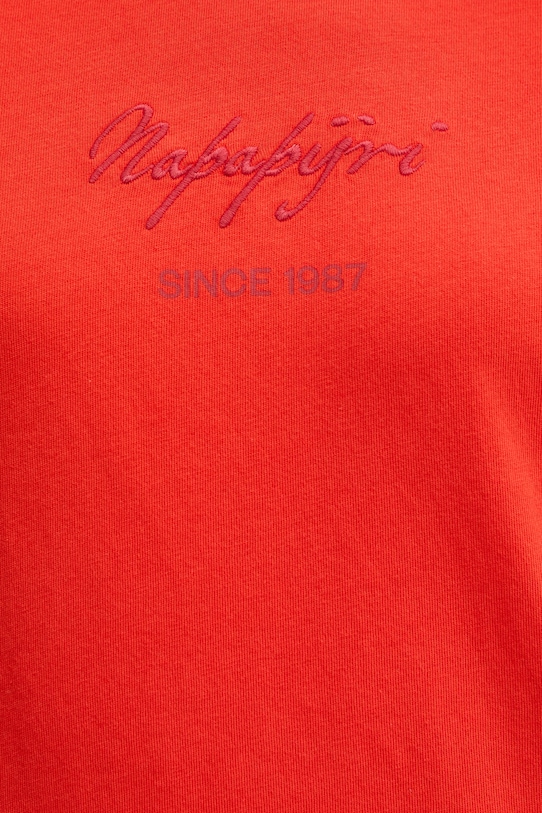 Βαμβακερό μπλουζάκι Napapijri BARYTE NP0A4I8YRAU1 κόκκινο
