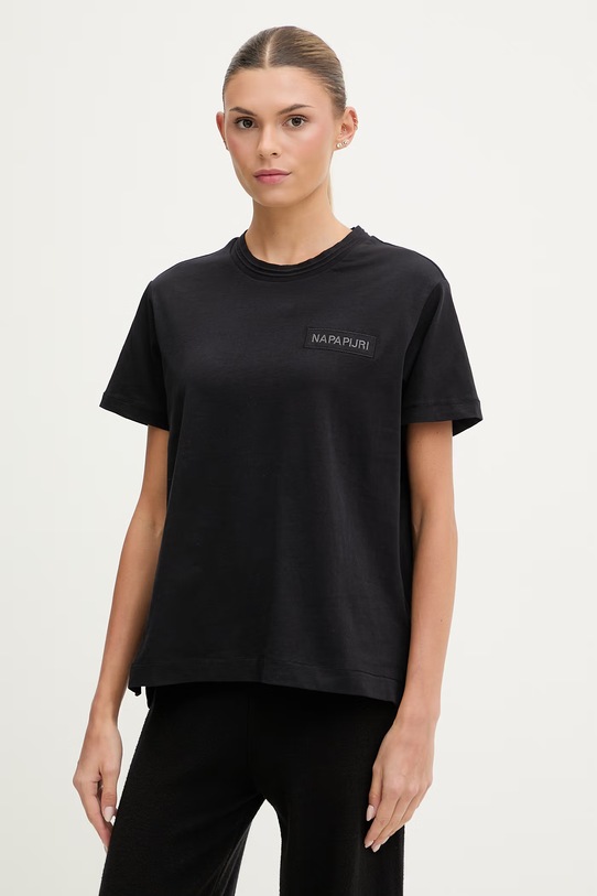 Napapijri t-shirt damski bawełniany CLARAO czarny NP0A4I9L9411