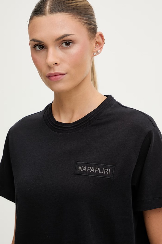 Napapijri t-shirt damski bawełniany CLARAO czarny NP0A4I9L9411
