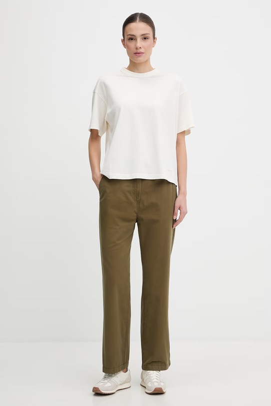 Napapijri t-shirt bawełniany MIROIR NP0A8AUDN1A1 beżowy SS26