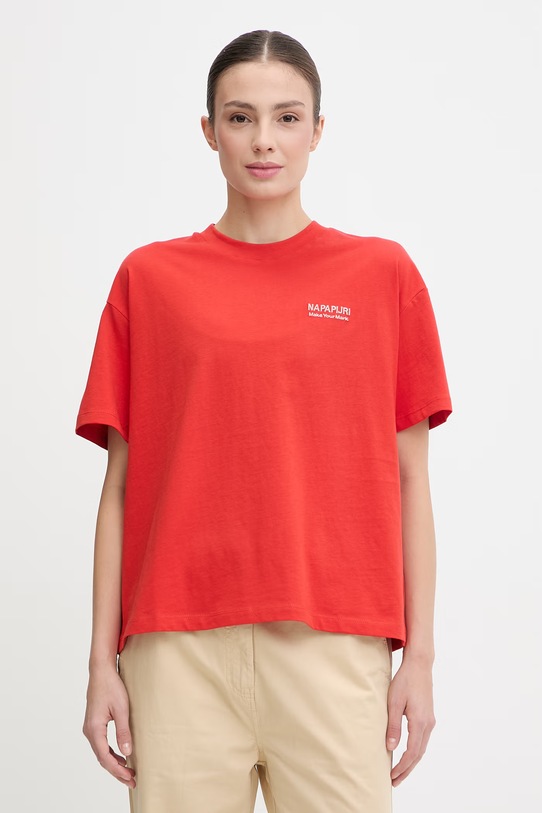 Odzież Napapijri t-shirt bawełniany ILIANA NP0A8BC4RAU1 czerwony