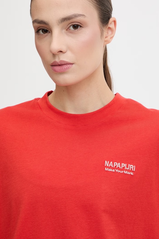 Napapijri t-shirt bawełniany ILIANA czerwony NP0A8BC4RAU1