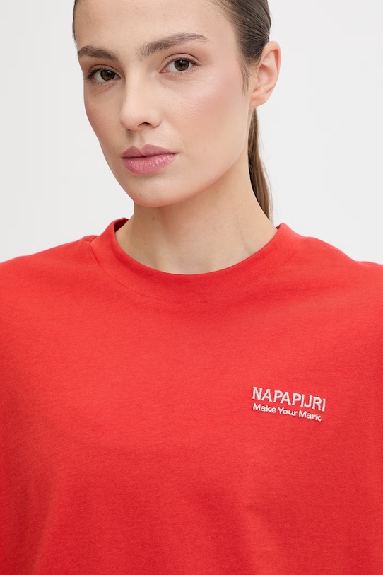 Napapijri t-shirt bawełniany ILIANA czerwony NP0A8BC4RAU1