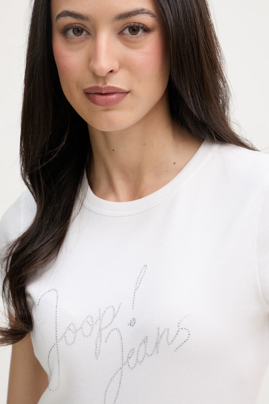 Joop! T-shirt damski bawełniany z elastanem biały 30102094
