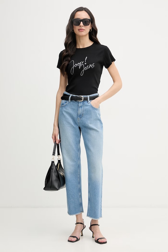 Joop! T-shirt damski bawełniany z elastanem 30102094 czarny SS26
