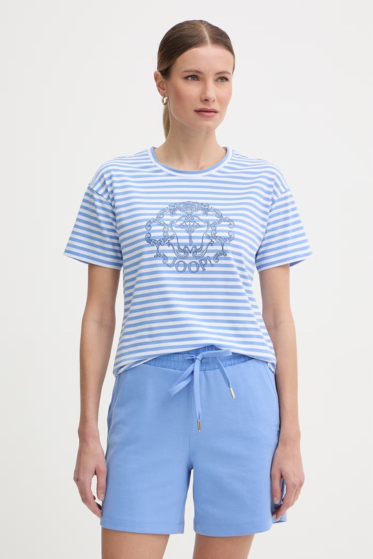 Joop! t-shirt damski bawełniany z elastanem niebieski 30102098
