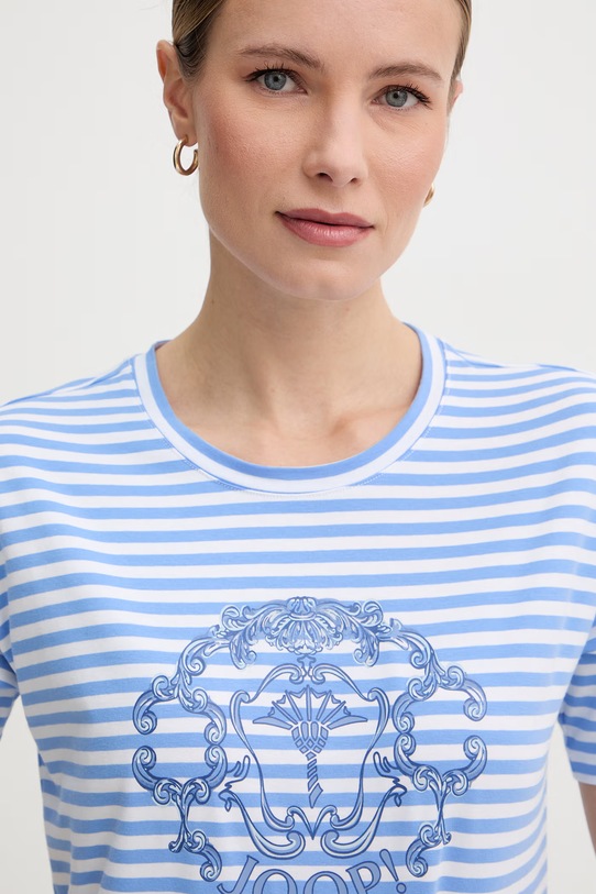 Joop! t-shirt damski bawełniany z elastanem niebieski 30102098
