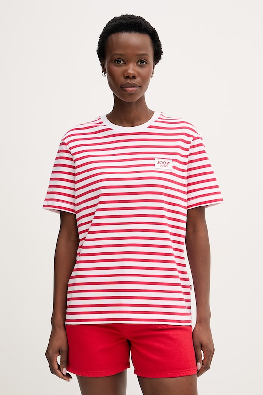 Joop! t-shirt damski bawełniany czerwony 30103056