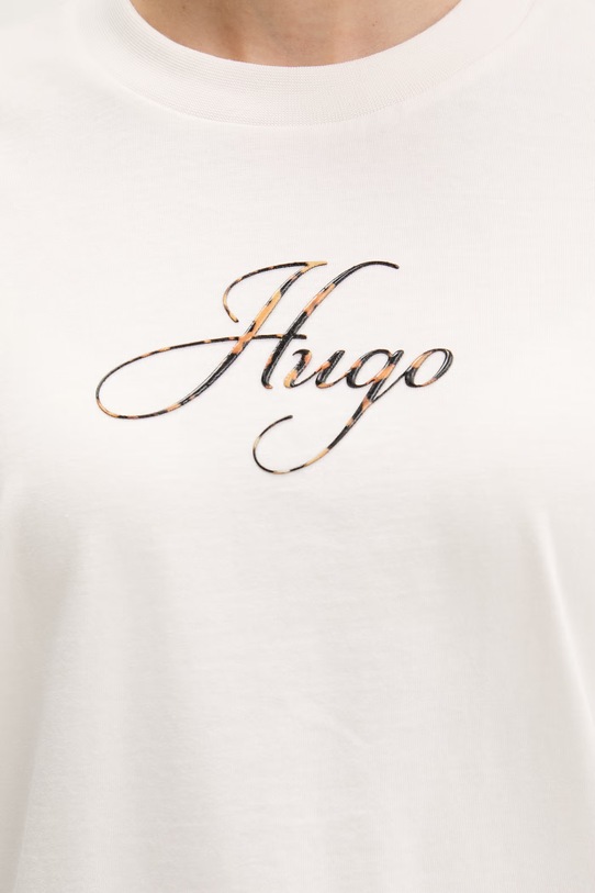 HUGO t-shirt damski Vintage Tee_23 50560566 beżowy