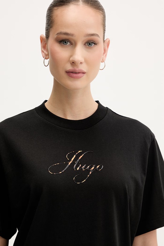 HUGO t-shirt damski Vintage Tee_23 czarny 50560566