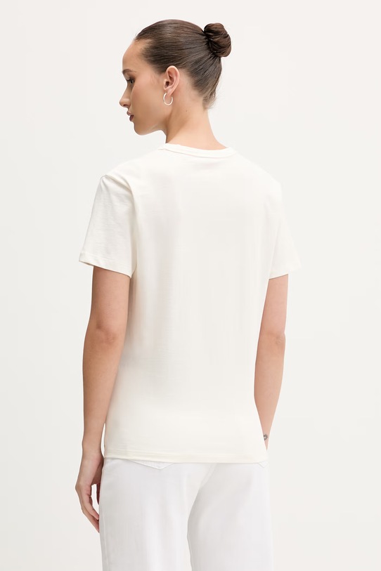 Odzież HUGO t-shirt basic damski bawełniany Damacia_7 50561233 beżowy