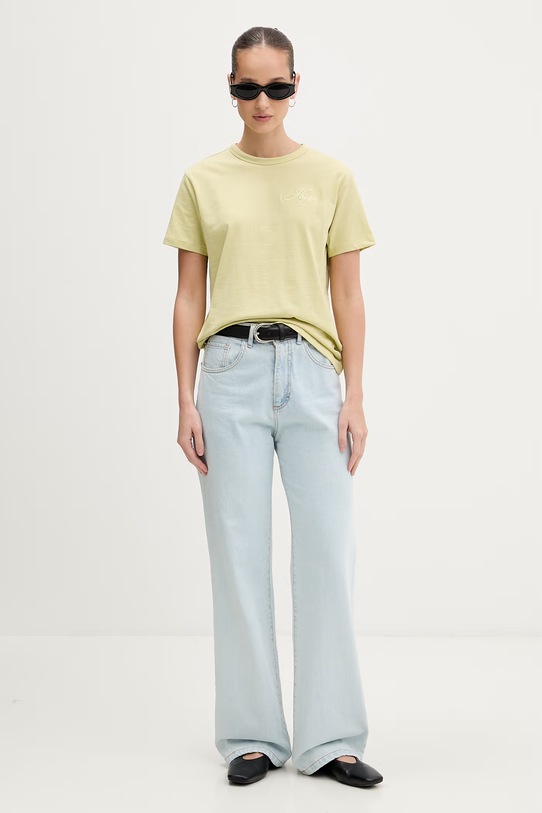 HUGO t-shirt basic damski bawełniany Damacia_7 50561233 zielony SS26