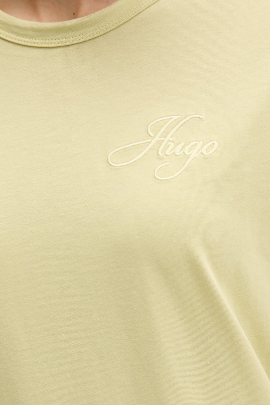 HUGO t-shirt basic damski bawełniany Damacia_7 50561233 zielony