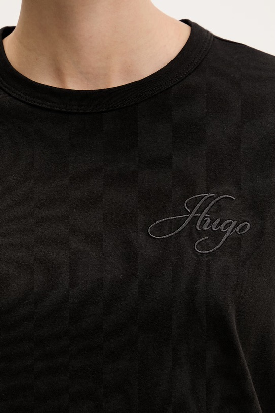 HUGO basic majica kratkih rukava za žene od pamuka Damacia_7 50561233 crna