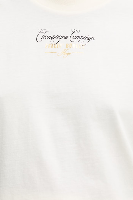 HUGO футболка жіноча бавовняна Vintage Tee_24 50561264 бежевий