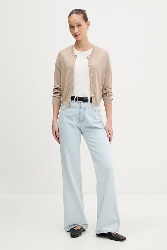 HUGO crop top damski 50568725 beżowy SS26