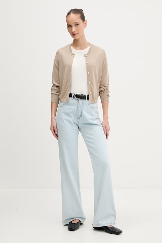 HUGO crop top damski 50568725 beżowy SS26