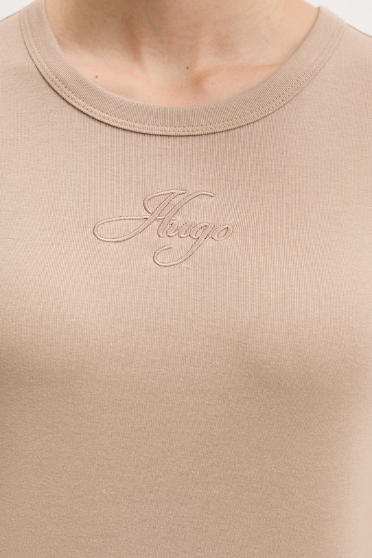 HUGO crop top damski 50568725 beżowy