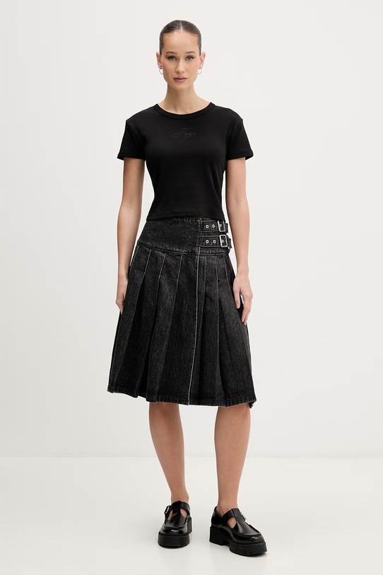 HUGO crop top damski 50568725 czarny SS26