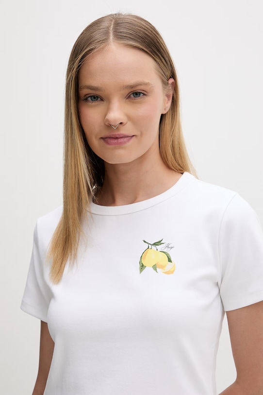 HUGO majica za žene s pamukom bijela 50568918