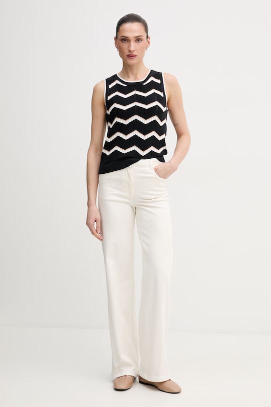 Dkny top bawełniany DJ6R0206 czarny SS26