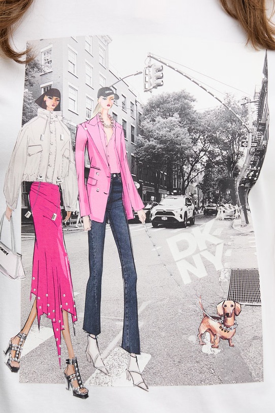 Dkny t-shirt P61MRWNA biały