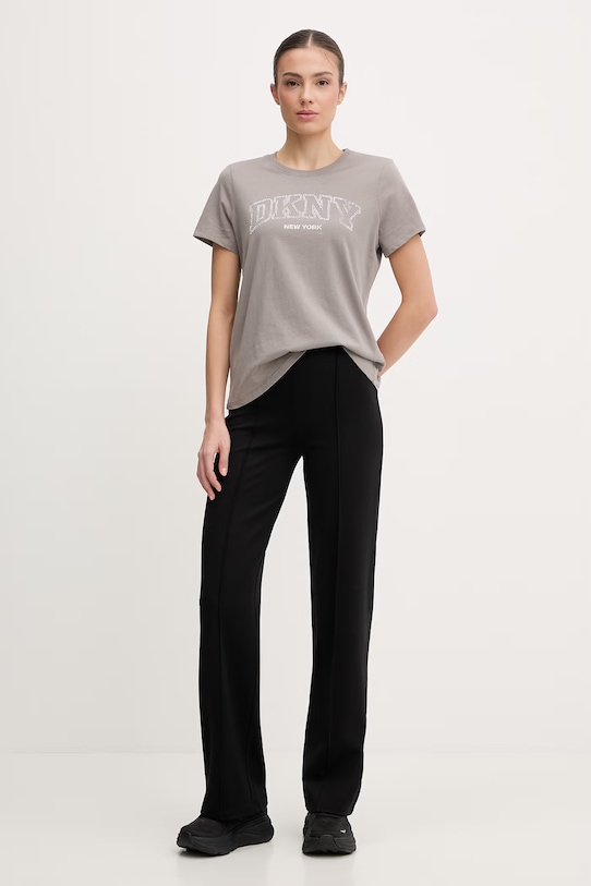 Dkny t-shirt bawełniany DP6T1664 szary SS26