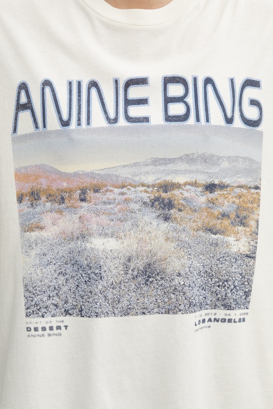 Anine Bing CADE TEE WILDFLOWERS - OFF WHITE t-shirt damski bawełniany beżowy A.08.12078.OFW1