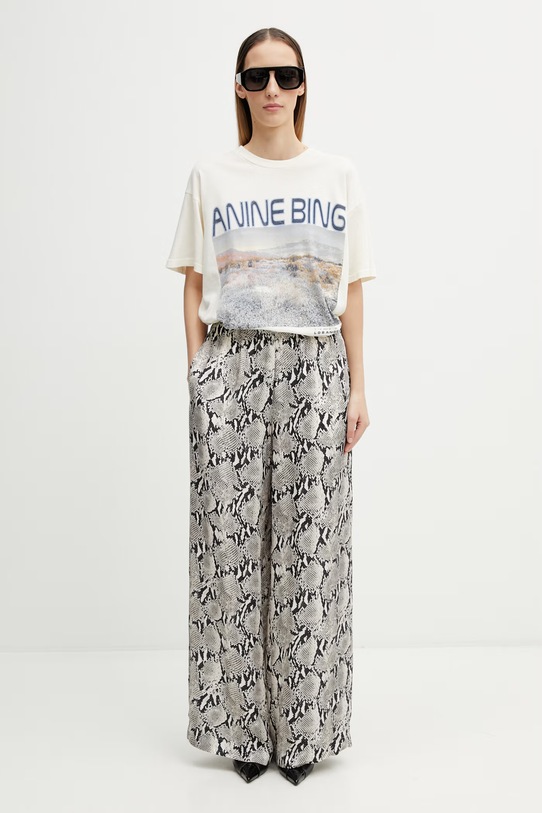 Anine Bing CADE TEE WILDFLOWERS - OFF WHITE t-shirt damski bawełniany A.08.12078.OFW1 beżowy