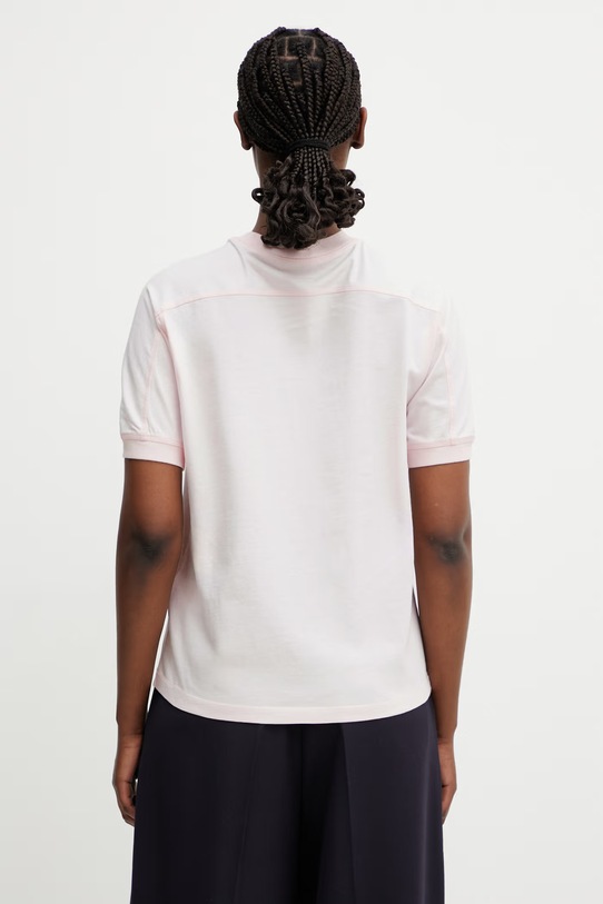 Anine Bing JAYLIN TEE COLLEGIATE - POWDER PINK T-shirt bawełniany damski różowy A.08.12505.PKI1