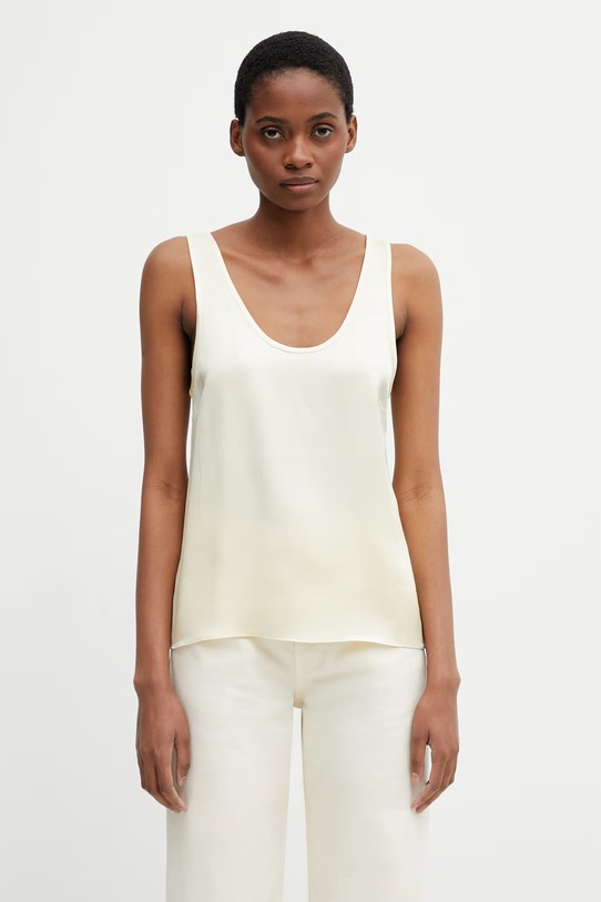 Anine Bing LEA TOP - BUTTER YELLOW top dámsky hodvábny hladký žltá A.07.0839.CRM02