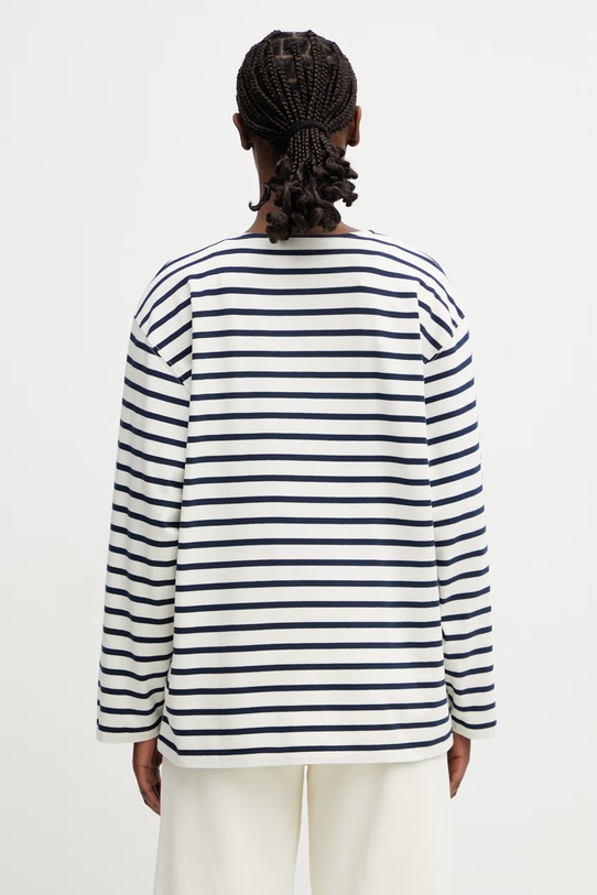 Odzież Anine Bing longsleeve damski bawełniany NEWTON TEE ANINE BING - NAVY STRIPE A.08.11995.STR15 granatowy