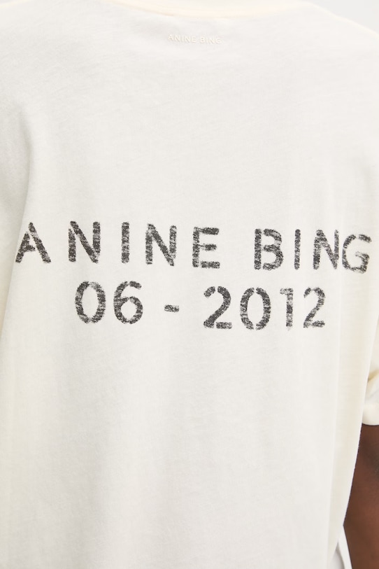 Anine Bing WAGNER TEE SOFT STENCIL - CREAM t-shirt bawełniany damski beżowy A.08.12383.WKHA2