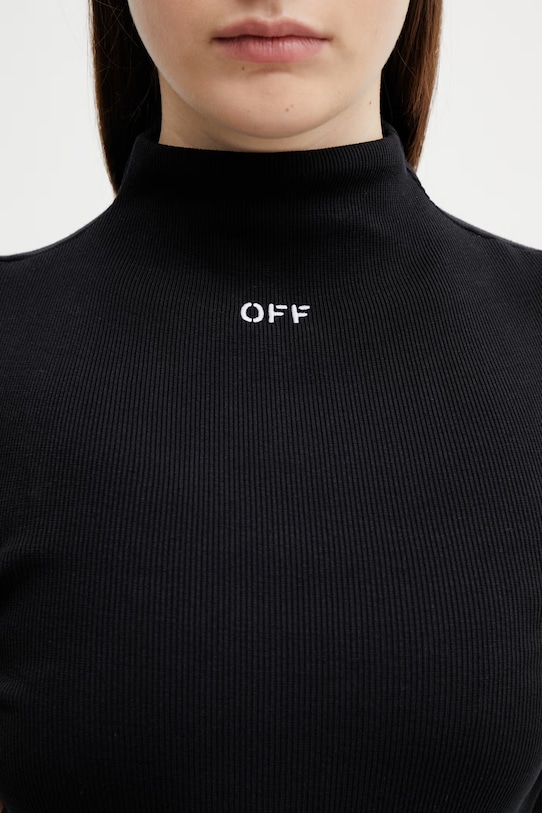 Off-White body din bumbac Off Stamp negru 2DD04PS26JER001