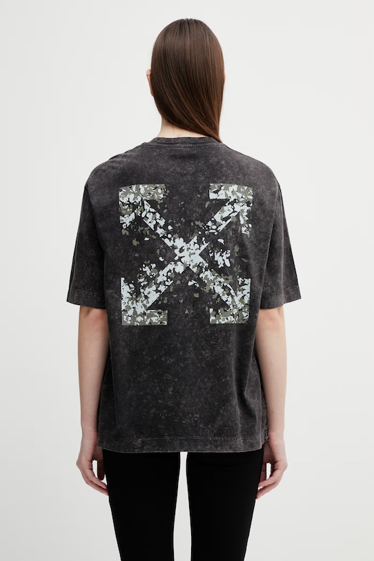 Off-White t-shirt in cotone Arrow Confetti rilassato nero 2AA134S26JER001