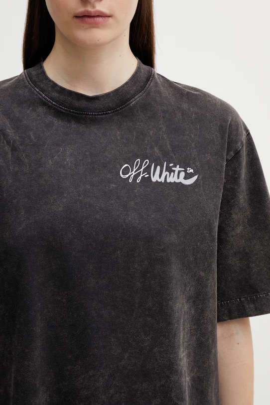 Off-White t-shirt bawełniany Off Marker czarny 2AA134S26JER003