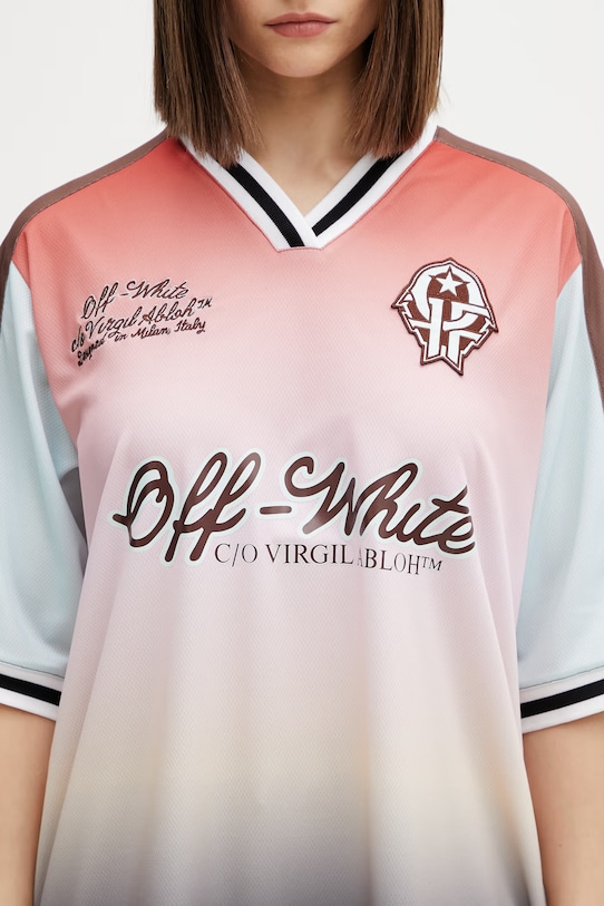 Off-White Soccer t-shirt damski różowy 2AA13JS26JER001