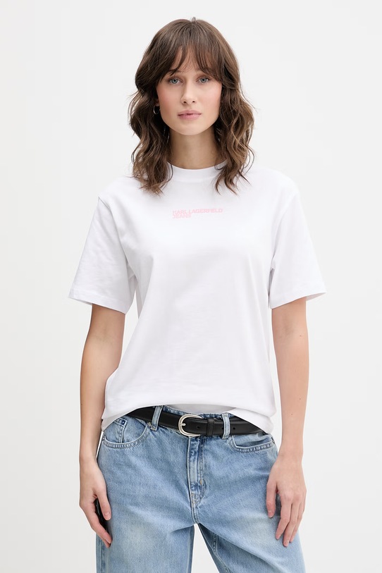 Oblečení Karl Lagerfeld Jeans ženské bavlněné B2W17069 bílá